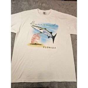 Vintage Delta Pro Weight Barracuda Florida Graphic T Shirt XL White